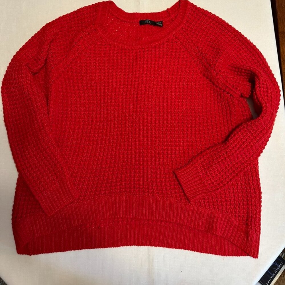Red oversized sweater